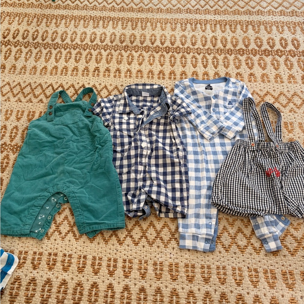 Baby Gingham Romper and Shirt Set